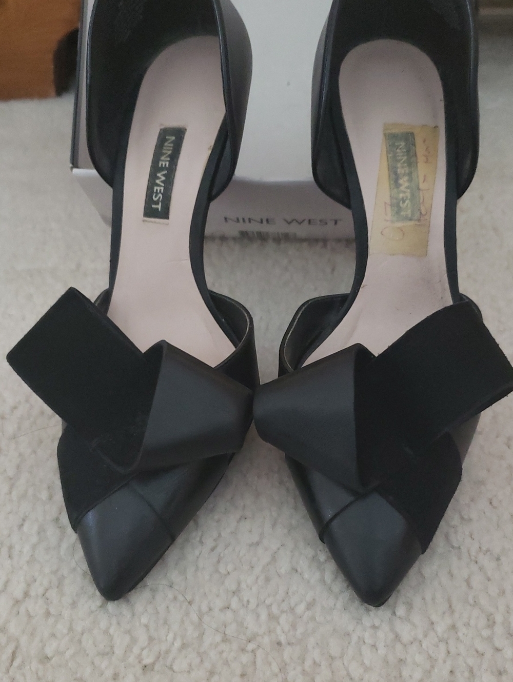 Nine West Black Pointed D'Orsay Pumps with Bow Accent 7